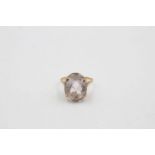 9ct gold vintage quartz rock crystal cocktail ring 5.1 grams gross