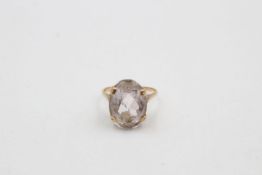 9ct gold vintage quartz rock crystal cocktail ring 5.1 grams gross