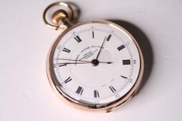 VINTAGE 9CT M.GREVES & CO POCKET WATCH, circular white dial with roman numeral hour markers, 48mm