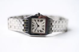 LADIES CARTIER SANTOS DEMOISELLE REFERENCE 2698, sqaure white dial with arabic numeral hour markers,