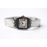 LADIES CARTIER SANTOS DEMOISELLE REFERENCE 2698, sqaure white dial with arabic numeral hour markers,