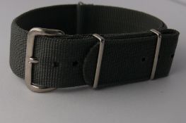 Vintage British Military MOD Admiralty Grey NATO Strap that measures 18mm in width. This can be used