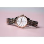 LADIES TISSOT DATE LE LOCLE AUTOMATIC WRISTWATCH, circular cream dial with rose gold plated roman
