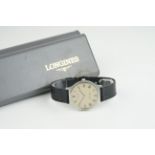 GENTLEMENS LONGINES FLAGSHIP WRISTWATCH, circular linen dial with roman numeral hour markers and