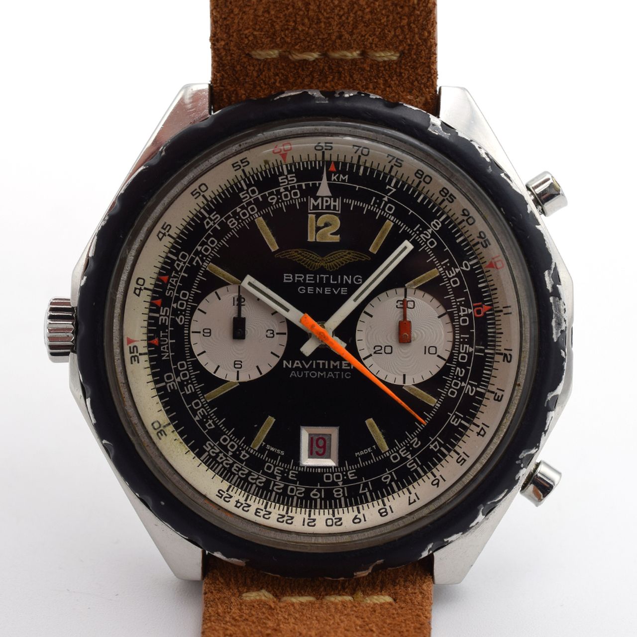 GENTLEMAN'S RARE VINTAGE BREITLING NAVITIMER CHRONO-MATIC IAF IRAQI AIR FORCE 1806, BREITLING CAL. - Image 5 of 9