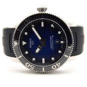 GENTLEMAN'S TISSOT SEASTAR 1000 POWERMATIC 80 BLUE ON RUBBER, REF. T120407A, MAY 2019 BOX AND