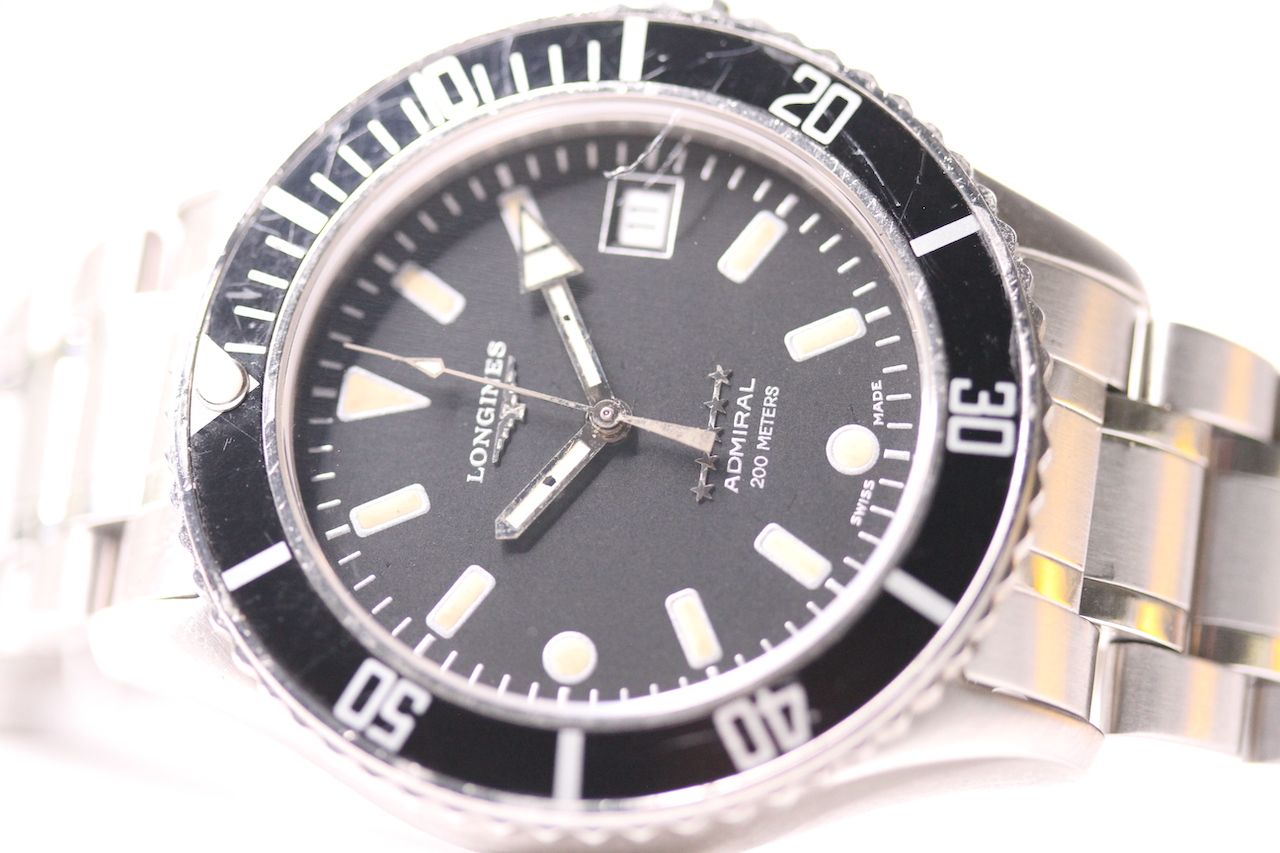 LONGINES ADMIRAL 200M DIVERS WATCH REFERENCE L3 602 4, circular dial with patina hour markers, - Image 2 of 4
