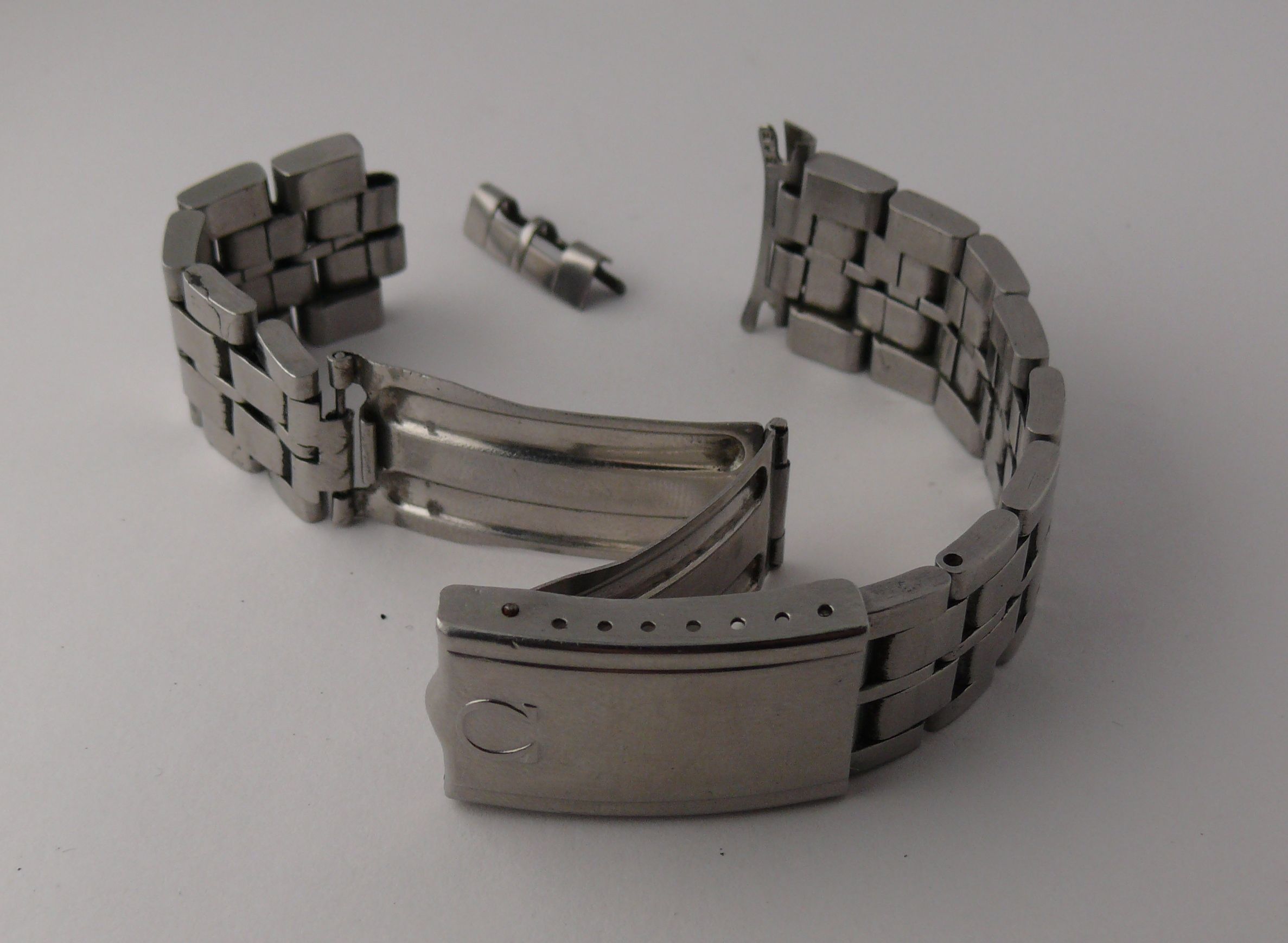 vintage omega 19 mm stainless steel bracelet 1093 w 515 ends, can be used for various seamaster - Image 5 of 5