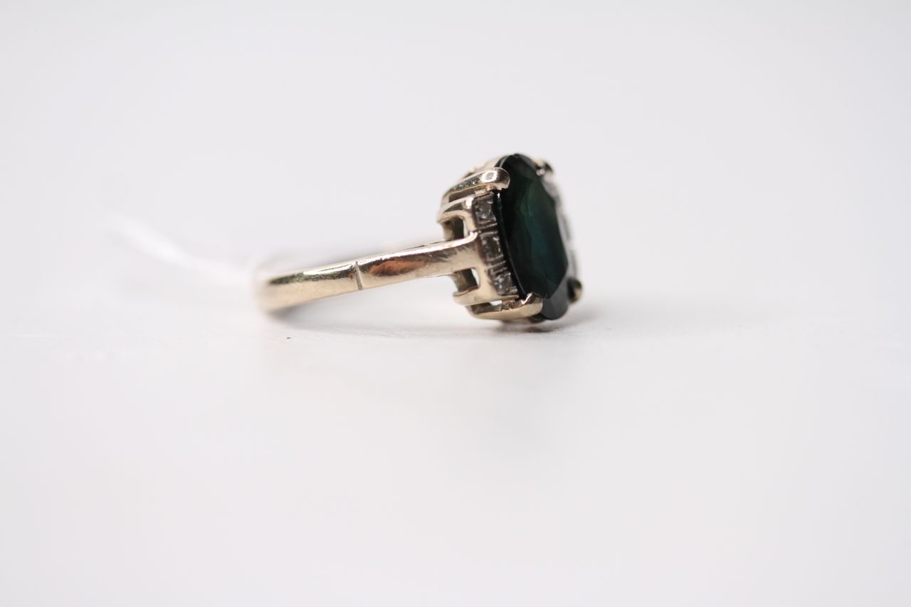 Sapphire & Diamond Ring, 18ct white gold, size J1/2, 4.2g. - Image 2 of 4