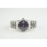 GENTLEMENS ROLEX OYSTER PERPETUAL DATEJUST WRISTWATCH REF. 16030 CIRCA 1984, circular blue dial with