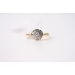 Diamond Cluster Ring, 18ct yellow gold & platinum, size M, 2.6g.