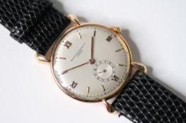 VINTAGE 18CT ROSE GOLD VACHERON CONSTANTIN, circular silver dial with baton and roman numeral hour