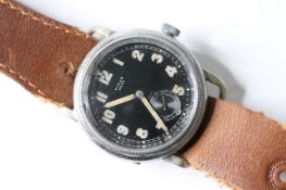 TITUS AERO GERMAN MILITARY FLIEGER PILOTS WATCH, circular black dial with arabic numeral hour