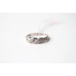 Diamond Twist Ring, stamped 18ct white gold, size P, 4.02g.