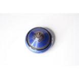 *TO BE SOLD WITHOUT RESERVE* ANTIQUE BLUE ENAMEL 925 SILVER DISH WITH LID, blue guilloche enamel