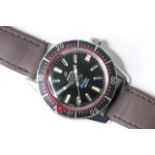 VINTAGE ENICAR SHERPA DIVETTE CIRCA 1960s, circular black dial with baton hour markers, date