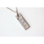 Silver Ingot Pendant & Chain, comes with a box.