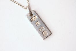 Silver Ingot Pendant & Chain, comes with a box.