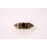 Victorian Gemstone Ring, size N, 1.6g.