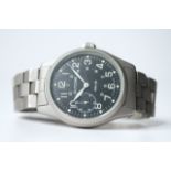 GLYCINE KMU 48 MANUAL WIND REFERENCE 3788, circular black dial with arabic numeral hour markers,