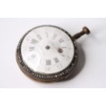 Galiay A.Tarbes Open Face Enamel Portrait Pocket Watch, circular white dial with roman numerals,