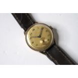 VINTAGE 9CT STERILE DIAL WRIST WATCH, circular champagne dial with arabic numeral hour markers,