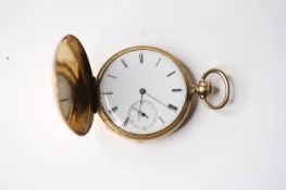VERY RARE 18CT PATEK PHILIPPE FULL HUNTER POCKET WATCH CIRCA 1860, circular white dial with roman