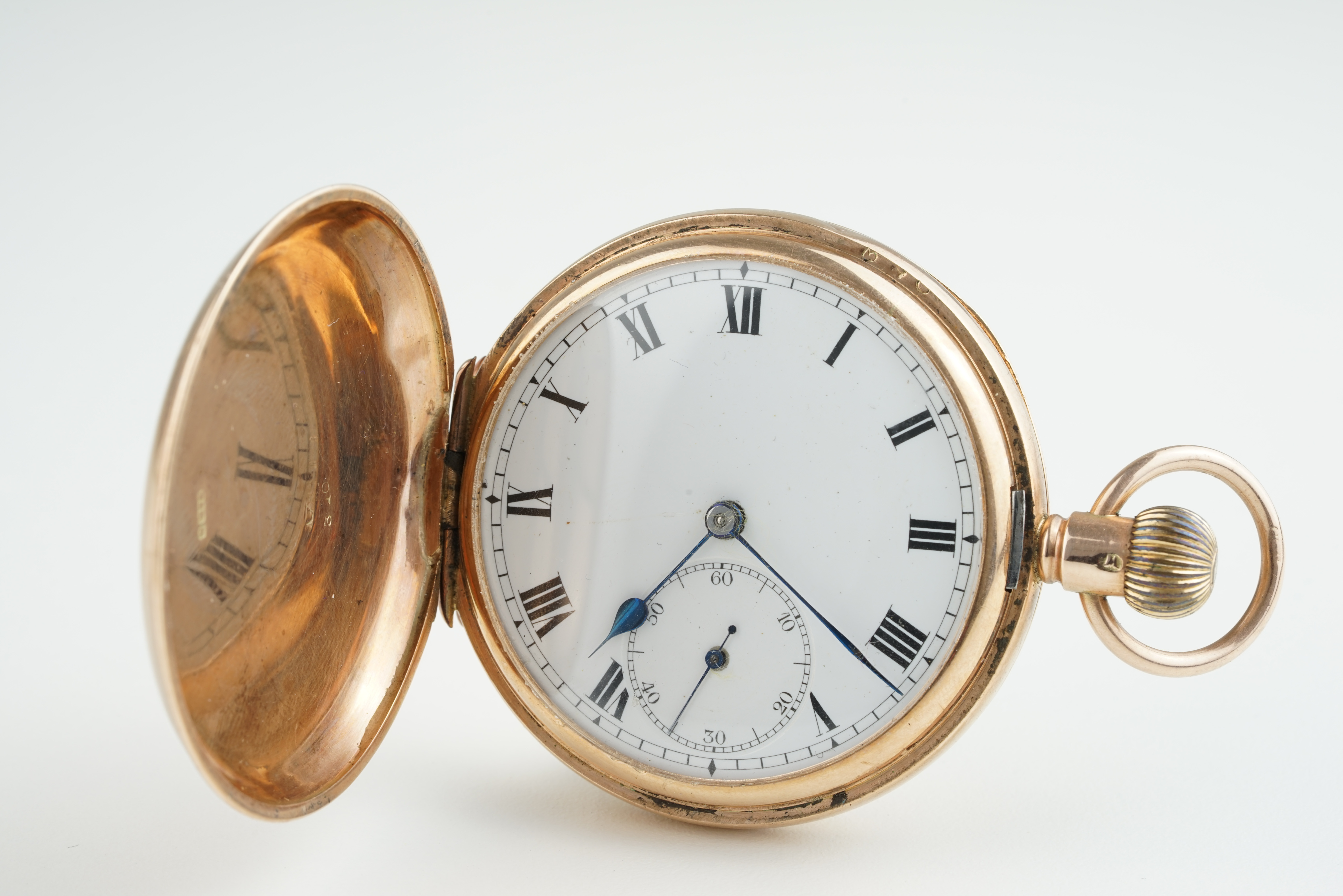 ANTIQUE 9CT ROSE GOLD POCKET WATCH, circular white dial with hour markers and hands, 49mm 9ct rose - Image 2 of 2