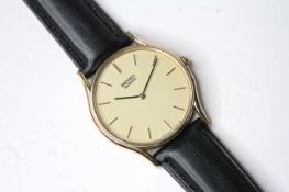 *TO BE SOLD WITHOUT RESERVE* SEIKO QUARTZ GOLD PLATED WRIST WATCH, circular champagne dial with