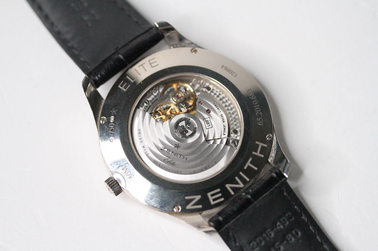 ZENITH 18CT ELITE ULTRA THIN BOX AND PAPERS 2014, ciruclar sunburst grey dial with applied hour - Image 4 of 4