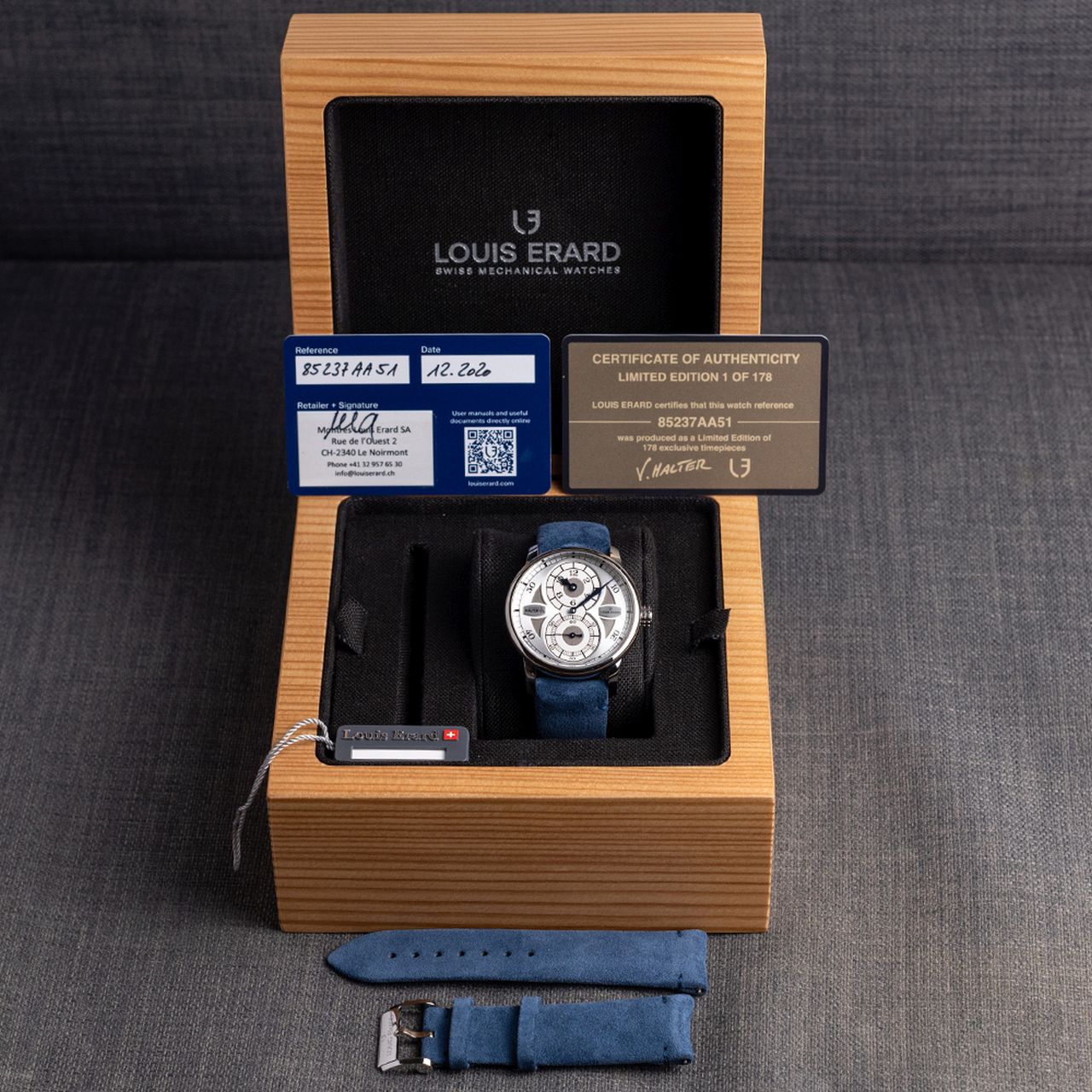 RARE GENTLEMAN'S LOUIS ERARD X VIANNEY HALTER EXCELLENCE LE REGULATEUR, DECEMBER 2020 BOX AND - Image 3 of 11