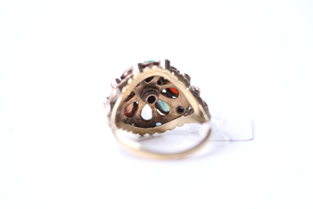 Multi Gem Ring, 18ct yellow gold, size P1/2, 5.9g. - Image 4 of 4