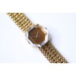 LADIES 18CT VACHERON CONSTANTIN TIGERS EYE DIAL, octagonal tigers eye dial, rock crystal and 18ct