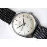 VINTAGE ZENITH SPORTO, silvered dial with black baton hour markers, 33mm stainless steel case,