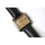 VINTAGE LONGINES GOLD FILLED WRIST WATCH, rectangular champagne dial with roman and baton hour