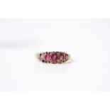 Victorian Garnet Ring, 9ct yellow gold, stamped R.N, size O, 1.5g.