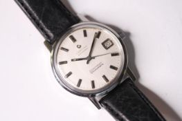 VINTAGE CERTINA CORONATION CHRONOMÈTRE AUTOMATIC, circular silver dial with baton hour markers, date