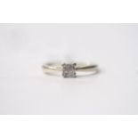 Princess Cut Diamond Ring, set with 4 princess cut diamonds, 9ct white gold, size N, 0.15ct total