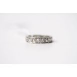 Diamond Full Eternity Ring, set with old cut diamonds, platinum, size L, 5.3g.