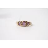 Amethyst Ring, stamped 18ct yellow gold, size R, 4.5g.