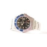 VINTAGE ROLEX PEPSI BEZEL GILT DIAL GMT WRISTWATCH REF.1675, gloss gilt dial with open chapter,