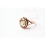 Quartz Ring, stamped 9ct yellow gold, size Q, 3.06g.