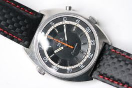 OMEGA SEAMASTER CHRONOSTOP, circular black dial with a white outer minutes track, inner