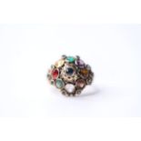 Multi Gem Ring, 18ct yellow gold, size P1/2, 5.9g.