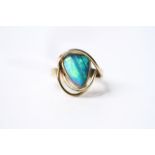 Opal Ring, 9ct yellow gold, size O, 3.8g.