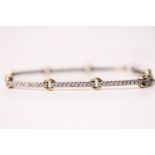 Diamond Set Bracelet, set with round brilliant cut diamonds in 18ct white gold, interlinked with