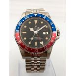 ROLEX GMT PEPSI BEZEL LONG E WRISTWATCH REF 1675, a very nice early long E from 1967, the case has