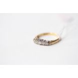 5 Stone Diamond Ring, 18ct yellow gold, size M, 2.84g.