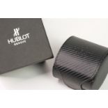 HUBLOT WATCHBOX WITH 1 PIECE WATCH POUCH, Hublot outer box, with carbon effect Hublot watch pouch