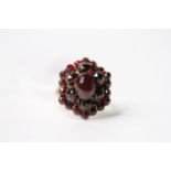 Garnet Cluster Ring, 9ct yellow gold, size N, 4.7g.